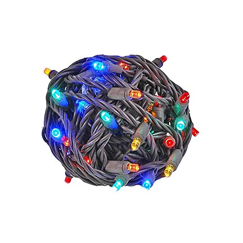 Novelty Lights 50 Light Led Christmas Mini Light Set, Outdoor Lighting Party Patio String Lights, Multi, Brown Wire, 25 Feet #TOP9
