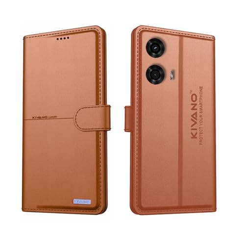 Image of Compatible with Motorola G34 5G / Motorola G45 5G Flip Cover | Leather Finish | Inside Pockets & Inbuilt Stand | Shockproof Wallet Style Magnetic Closure Back Cover Case