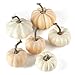 Package of 6 Fall Artificial Assorted Harvest Off White Pumpkins for Halloween, Fall and Thanksgiving Decorating
