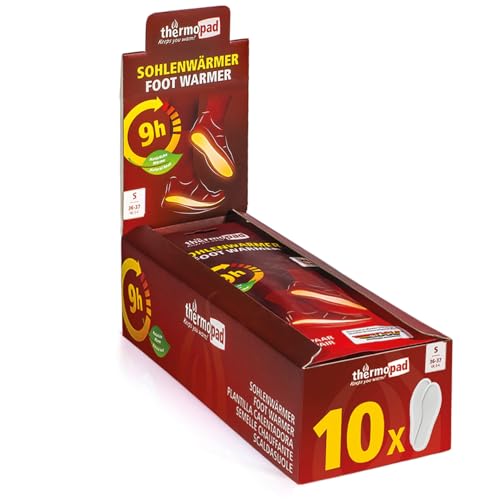 THERMOPAD Sohlenwärmer - DAS ORIGINAL: 5, 10 oder 30 Paar Wärmepads (erhältlich in 5 Größen) - Einlegesohle für 9 Stunden...