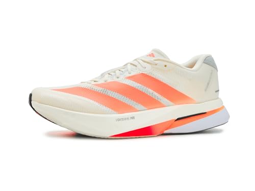 Image of adidas Mens Adizero Boston 13 Running Shoes, Off-white /Grey, 12