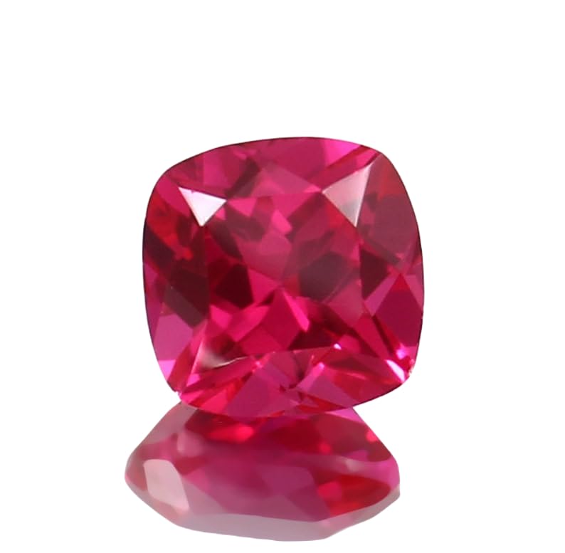 Rubis du Mozambique facetté 8x8mm pour fabrication de collier et bague DIY
