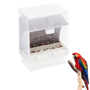 GeDiz Transparent Futterspender Vogel, Lebensmittelbehälter für Wellensittiche Nymphensittiche Finken Sittiche,wellensittich futterspender