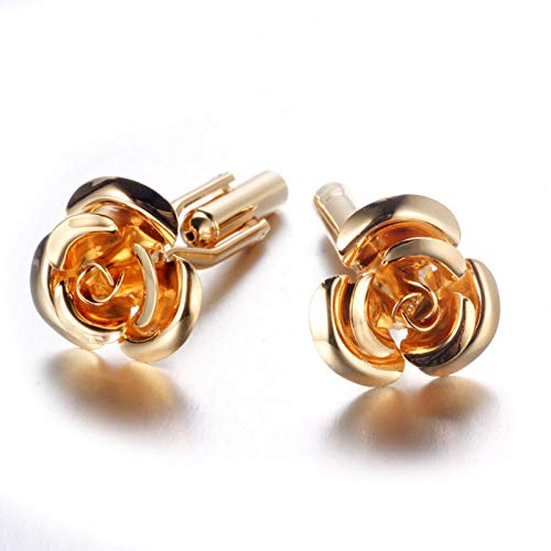 Mancuernillas para Hombre KnBoB Diseño Flores Doradas miniatura 4