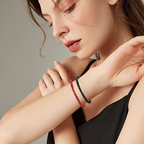 Mozaka 12Pcs 4Mm/6Mm/8Mm Healing Stone Beaded Bracelets For Women Men Semi-Precious Gemstones Bracelets Crystal Beaded Bracelet Unisex Adjustable Stretch Bracelets #TOP3