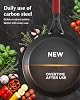 Yonida Carbon Steel Pan, 10 Inch Nonstick Frying Pan Skillet, Pre-Seasoned Carbon Steel Cookware with Removable Silicone Handle Holder, Indoor/Outdoor, Induction & Oven Safe #2