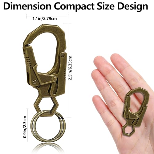 Image of Ahiller Double Locking Carabiner Clip - Zinc Alloy Mens Keychain for Keys | Unisex,Dual Press Double Lock, Anti Misopening,Heavy Duty,Suitable for Car Keys,Belt,Backpack,Hiking,Riding,Outdoor Camping