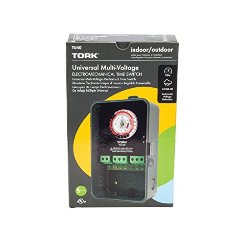 Nsi Industries Tork Tu40 Indoor/Outdoor 40-Amp Universal Multi-Volt Electromechanical Appliance Timer - 24-Hour Programming - Multiple On/Off Settings - 120-277-Volt - Compatible With Incandescent/Compact Fluorescent/Led - Same On/Off Times Each Day #TOP3