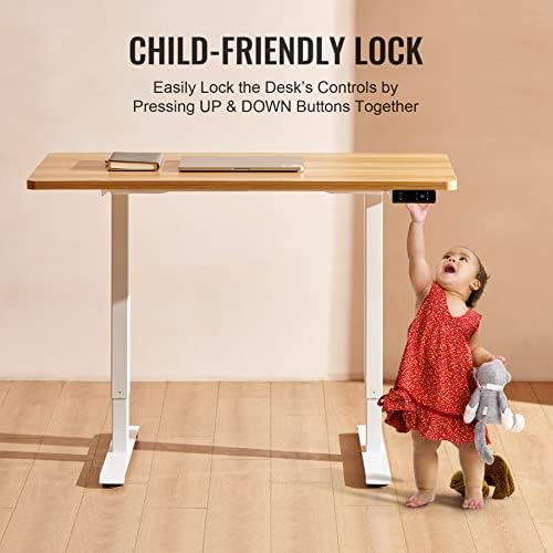 CO-Z Standing Desk Frame, Electric Computer Desk Frame, Dual Motor Sit Stand Up Height Adjustable Desk Legs, 70-118cm Motorised Home Work Office Desk Lift with Control Panel and Memory Settings, White
