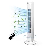 💨【Características del ventilador】: Potencia: 45W, 32 pulgadas (81 CM) de alto. Funciones: oscilación gran angular de 70°, 3 modos, 3 configuraciones de velocidad, temporizador de 7,5 horas.