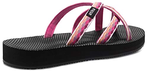 Atika Women's Sandals, Summer Water Beach Flip Flops, Comfortable Arch Support Platform Sandals, Casual Thong Slippers, Wikiwiki Pink Travel, 6 #TOP1