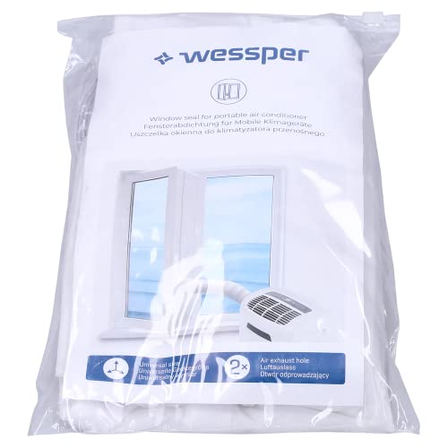 Wessper Raamafdichting voor Mobiele Airconditioners, Zelfklevende Raamafdichting voor Ramen 400 cm | Wit Waterdichte Stop Hete Lucht voor Bevestiging | Raamafdichting Wasdrogers & Afzuigluchtdrogers - Afbeelding 5