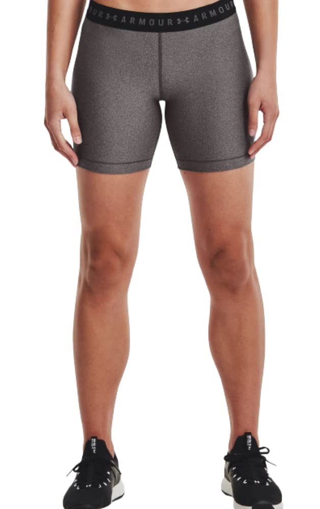 Under ArmourWomens Mid Rise Middy 5" Compression Shorts (X-Large, Gray)