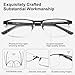 EYECEDAR 5 Pack Premium Blue Light Blocking Reading Glasses Men Metal Half Frame Spring Hinges Computer Readers for Men and Women 2.0