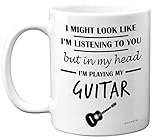 Stuff4 Guitar Gifts for Men Women - in My Head I'm Playing My Guitar - Music Gifts for Guitarists Players, Funny Novelty Musicians Presents, 11oz Ceramic Dishwasher Safe Premium Mugs