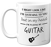 MAKE THEM GIGGLE ON SPECIAL DAY: If you are looking for guitar gifts and novelties, music lover gifts or music gifts for musicians, her or him then look no further. This exceptional quality mug bears the wording - It Might Look Like I'm Listening To ...