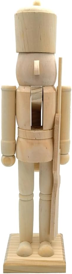LUOZZY 15" Unfinished Nutcracker Wooden Christmas Nutcracker for DIY Blank Unpainted Nutcracker Puppet Soldier Christmas Table Centerpieces Decorations