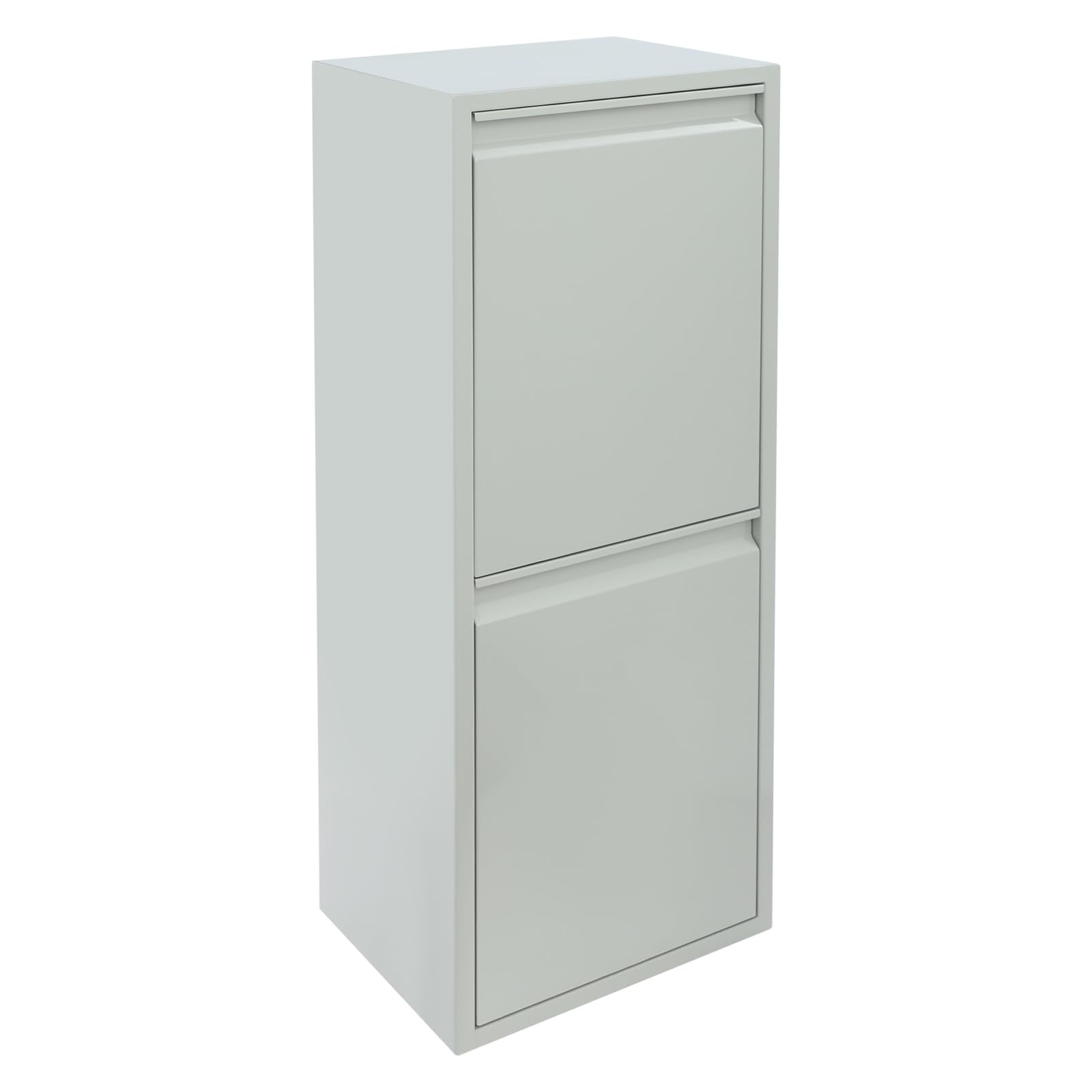Mülleimer 2 Fächer Wandmontage Abfalleimer Mülleimer Schrank Mülltrennsystem Küchenmülleimer mit Herausnehmbarer Müllschrank für Küche, Wohnung, Büro, 33 x 25 x 92 cm (Grau)