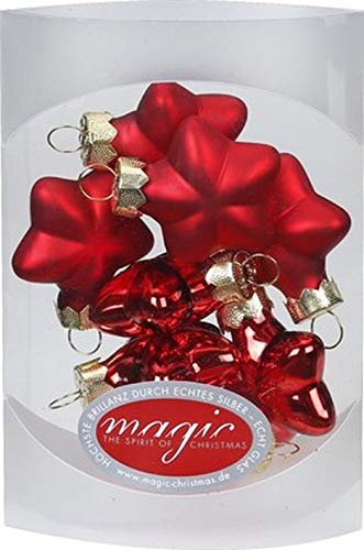Deko Strahlenstern Glas rot Glanz - rot matt
