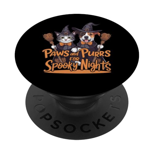 Paws and purrs for spooky nights halloween pet lovers popsockets swappable popgrip