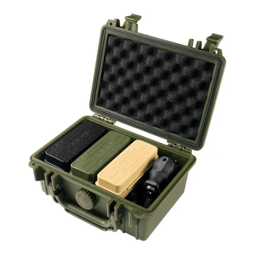 KESI ツールセット 77点 フルセット 防水ハードケース (グリーン) 差込角6.35mm (1/4インチ) ラチェット 薄型スプラインソケット 精密ドライバー トルクス ビットセット S2鋼 多機能 整備工具 DIY バイク 車