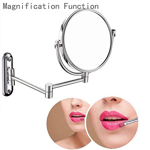 Miroir de maquillage mural sans lumière avec bras extensible pour éviter de se pencher - 7