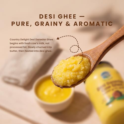 Image of Country Delight Cow Ghee | Pure Desi Danedar Cow Ghee | Authentic Granular Texture, Naturally Aromatic | Premium Quality Ghee for Cooking & Wellness | 900 ML