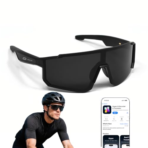 CARRY WIT AI Smart Sunglasses for Men/Women, Bluetooth Glasses for Cycling Running, Sports Sunglasses with UV400 Polarized Lenses, Bluetooth 5.4 for Music, Voice Control for Hiking Fishing (Grey) - image 1