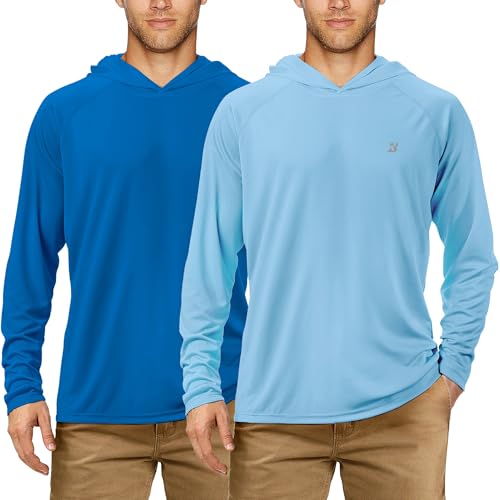 Image of Roadbox Mens Fishing Sun Hoodie, Long Sleeve UPF 50+ UV Protection Shirts