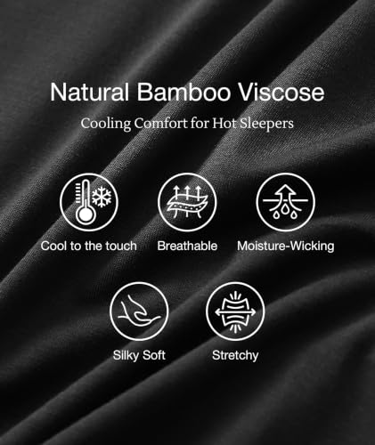 Image of GYS Bamboo Viscose Sleep Sets for Women Long Sleeve Crew Neck Pajama Sets with Pockets
