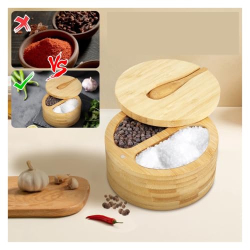 Recipiente para condimentos de madera con tapa para evitar la humedad 8