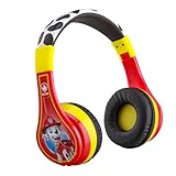 eKids Paw Patrol Kids Bluetooth Headphones, Wireless Headphones with Microphone Includes Aux Cord, Volume Reduced Kids Foldable Earphones for School, Home, or Travel (Marshall)