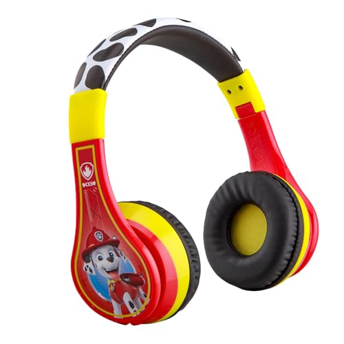 eKids Paw Patrol Marshall Bluetooth Headphones for Kids, Wireless Headphones with Microphone Includes Aux Cord, Earphones for School, Home, or Travel...