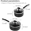 RATWIA 2-Piece Nonstick Saucepan Set - 1 Quart & 2 Quart With Glass Lids, Aluminum Alloy, Black - View #4