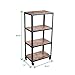 Mind Reader 4 Tier All Purpose Utility Cart, Wood/Metal, Black/Brown