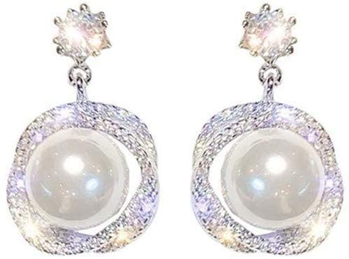 Pendientes de perlas redondas de plata para lucir en eventos especiales