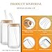 DWTS DANWEITESI Glass Cups with Lids and Straws 4 pcs,16oz Drinking Glasses Set for Coffee Bar Accessories,Iced Coffee Cups with Lids,Matcha Cup Glass Tumbler Reusable for Gifts