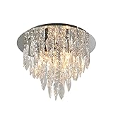 Mextronic: Moderner Kristall-Kronleuchter (Chrom) Ø38cm, klar mit Besätzen