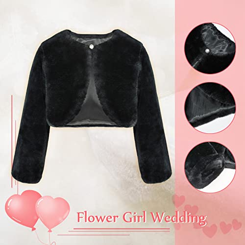 Hcabl Girls Faux Fur Dress Coat Flower Girl Bolero Jacket Princess Cape Winter 1-10 #TOP5