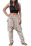 Thaluta Women's Harem Loose Yoga Travel Lounge Pants with Pockets Casual Boho (Beige)