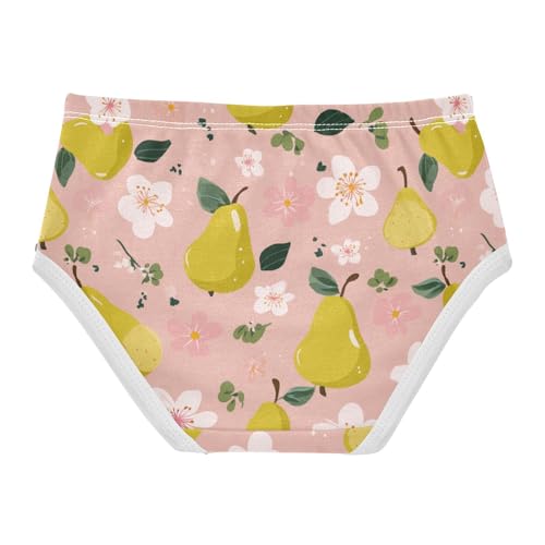 Wusikd Pears Flowers Girls' Underwear Cotton Girls Briefs Soft Toddler Underwear 2T2
