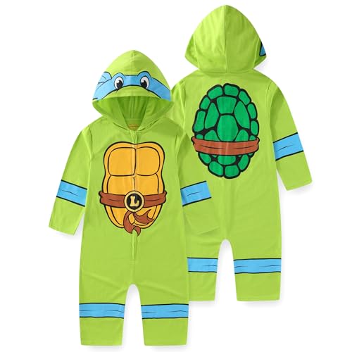 Nickelodeon Teenage Mutant Ninja Turtles Leonardo Boys Cosplay Hooded Coverall for Toddler and Big Kids