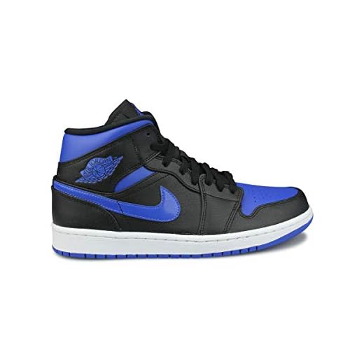 Nike Herr Air Jordan 1 Mid sneakers, Svart Hyper kunglig vit, 44 EU