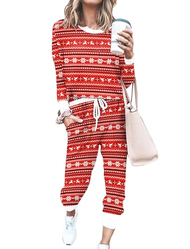 Image of Bofell Lounge Sets for Women 2 Piece Fall Outfits 2023 Fashion Trending Now Sweatsuits Tracksuits with Pockets Loose Fit