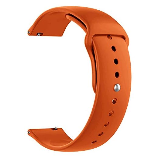 ONE ECHELON Correa de reloj de liberación rápida compatible con Seiko SNE102 Solar Watch correa de repuesto de silicona para reloj inteligente con bloqueo de botón (naranja)
