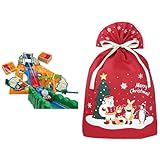 きかんしゃトーマス ドキドキ！急降下！ダブルでぶっとびマウンテン（初回特典ぶっとびタル貨車付き） + クリスマス ラッピング袋 セット E