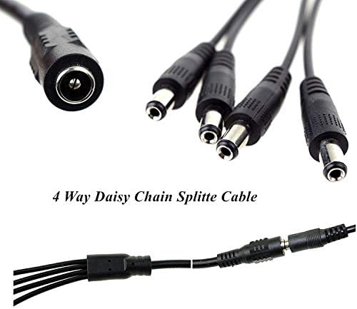 Miniatura 4 de Conector divisor de 4 vías de 12 V 2 A ACDC adaptador para cámaras de seguridad Mace 12 V CC 2000 mA cable de alimentación PS cargador de pared para