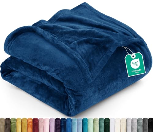 Image of Utopia Bedding Ultra Soft Fleece Bed Blanket Full Size Navy (90x84 Inches)
