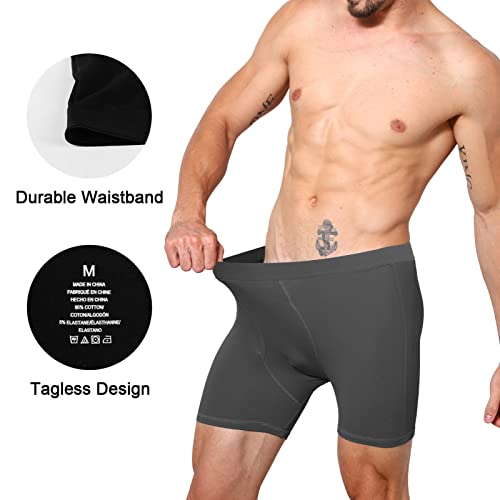 5Mayi Mens Underwear Boxer Briefs Cotton Boxer Brief Regular Long Underwear Pack Open Fly3