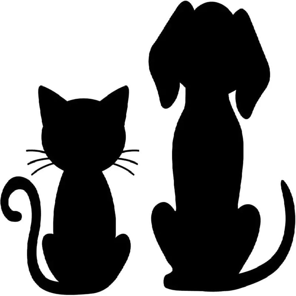 2pcs Decals Dog and Cat Lover Animal Premium Vinyl Decal Stickers for Laptop Phone Accessory Helmet Car Window